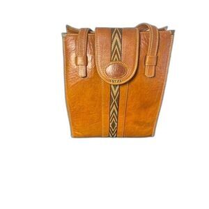 VTG Antigua Leather Guatemalan Shoulder Bag Boho Western Rectangular Purse